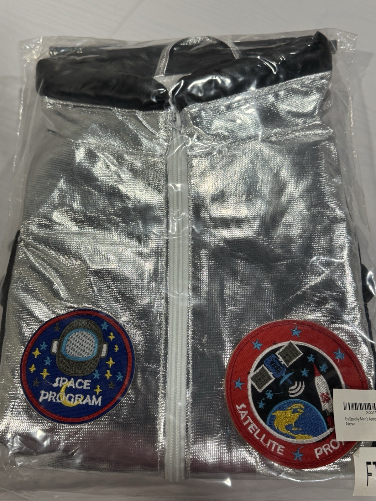 EraSpooky Men’s Astronaut Spaceman Costume XL Silver Jumpsuit New