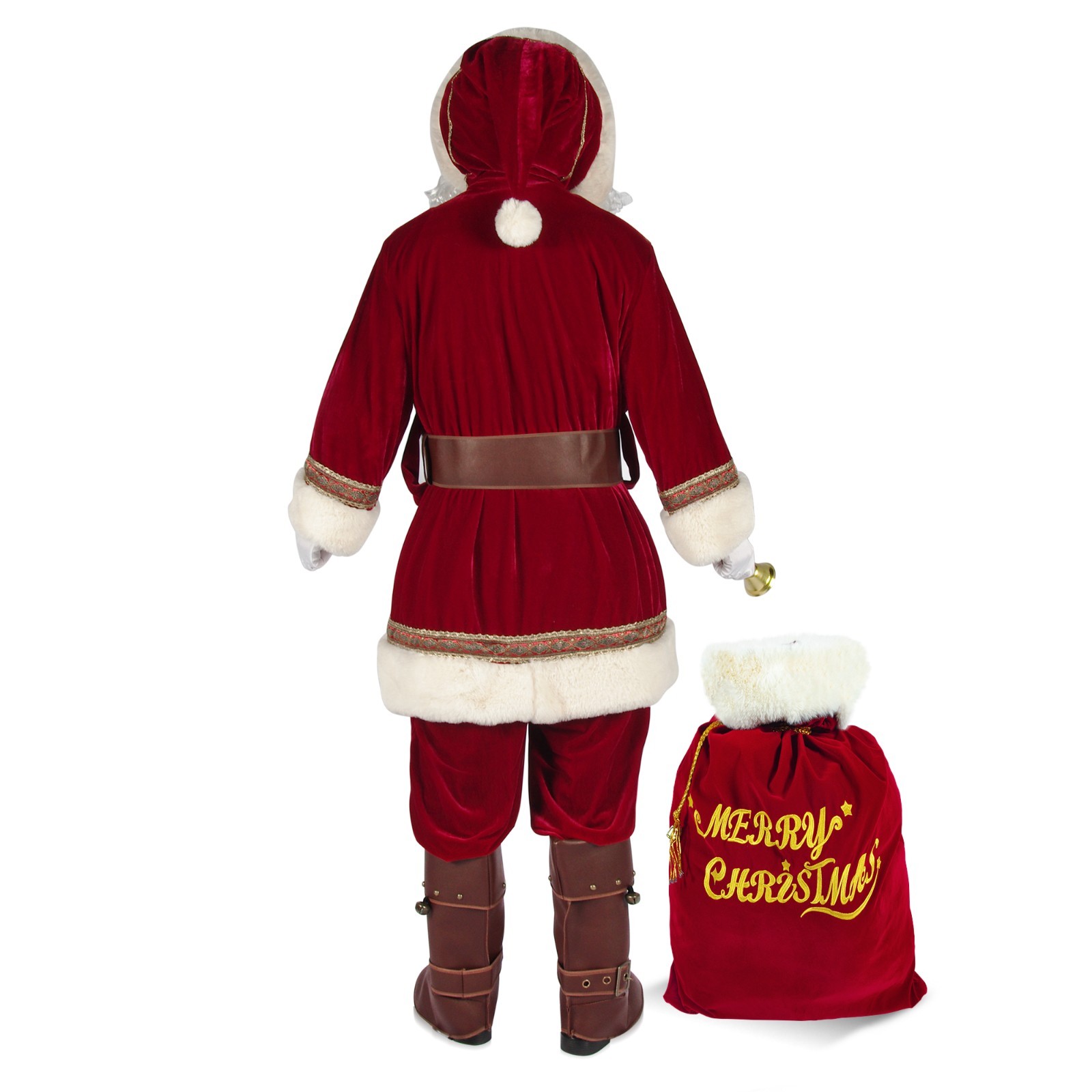 Santa Claus Costume for 10pcs Men Deluxe Professional Santa Suit Adults Set