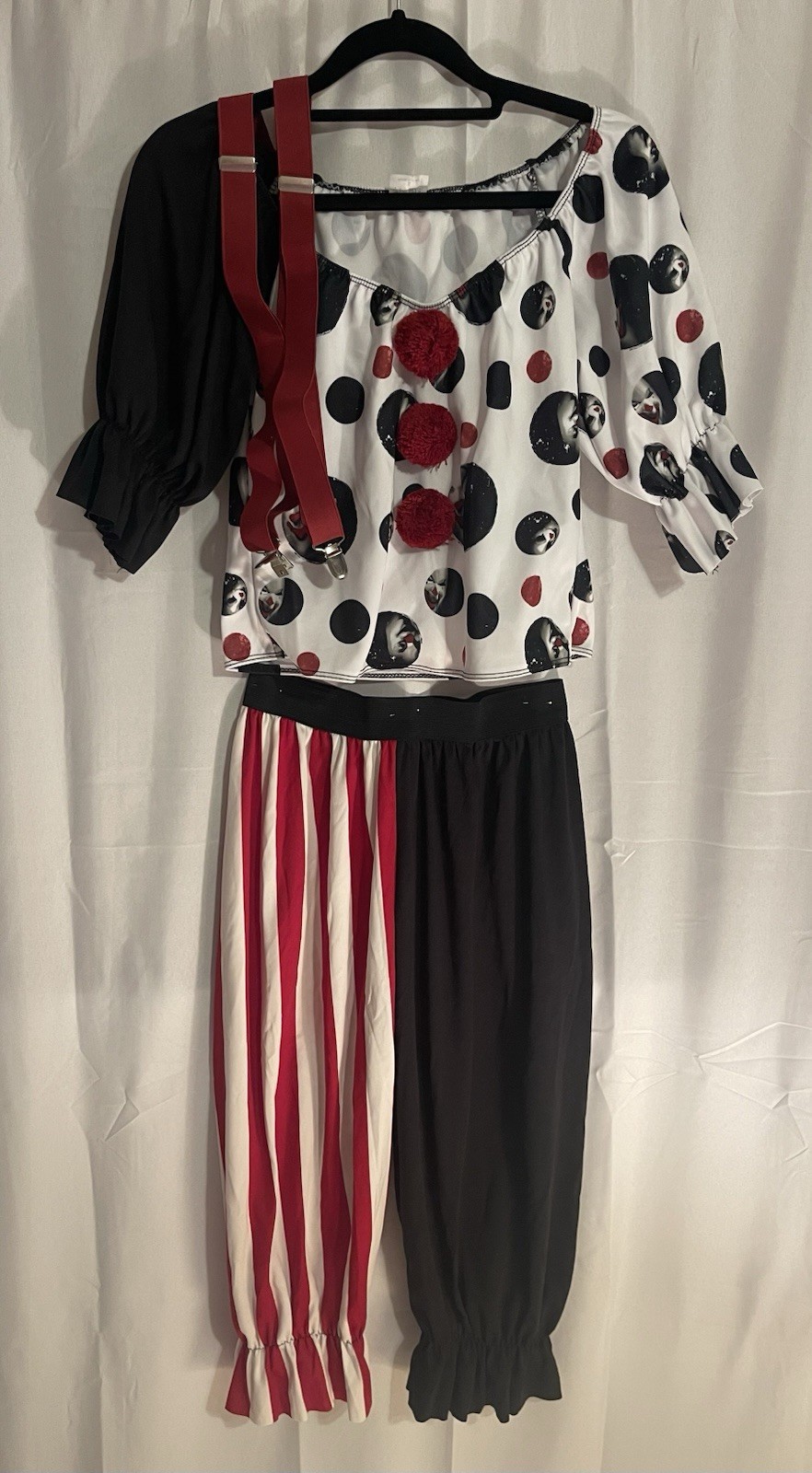 Spirit Halloween: Women’s Pennywise Clown Outfit With Suspenders Size Small