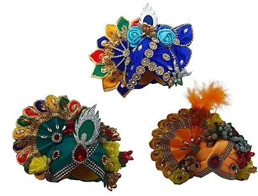 Multi–Coloured Handcrafted Laddu Gopal Kanha Ji Pagdi. US