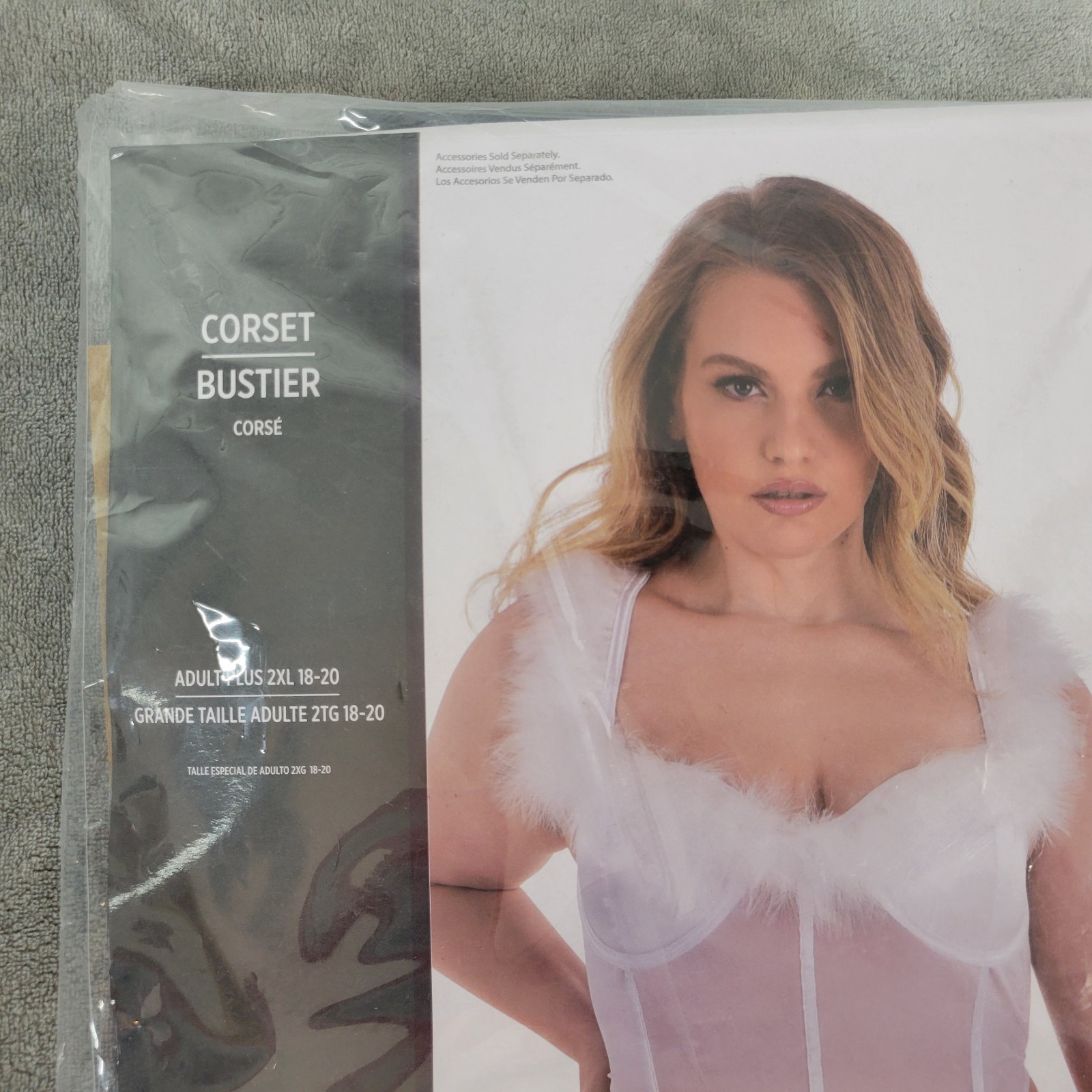 Halloween Costume Bustier 2XL 18 20 White Lingerie Sexy Theme Plus Size Womens