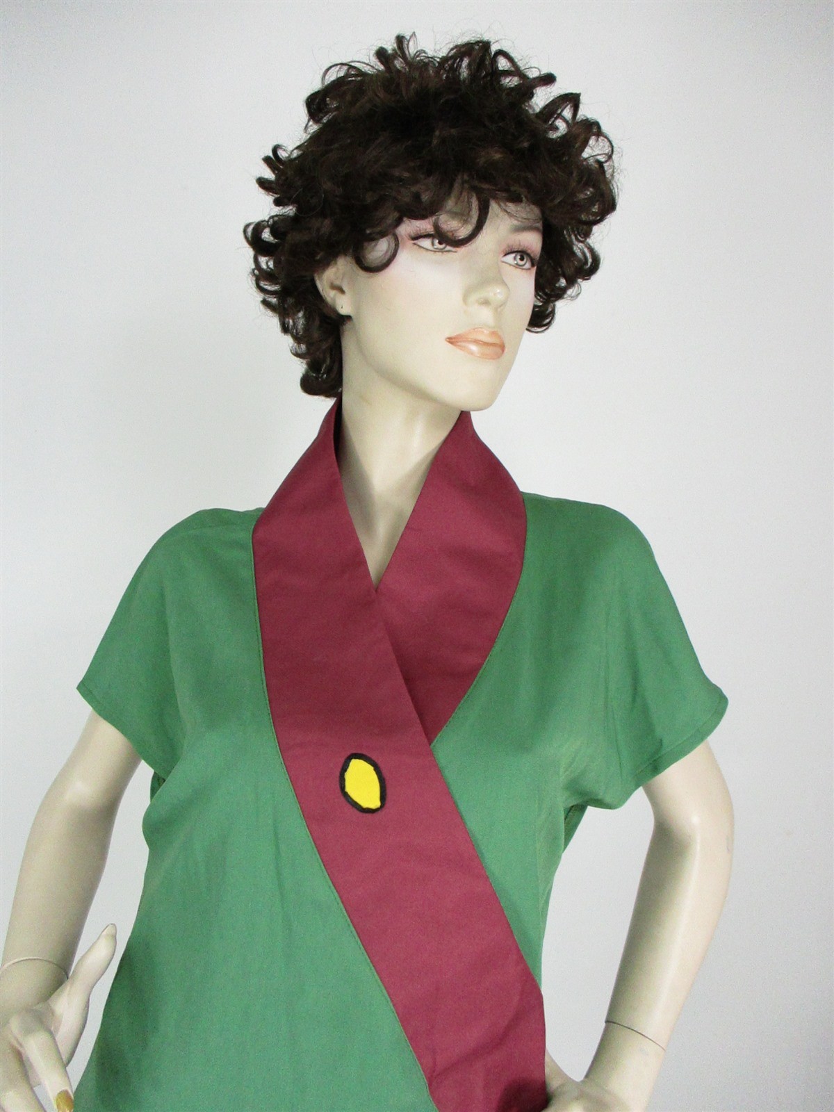 Traditional Asian Style Green Robe Tunic Stage Costume Theater Reenactment S/M