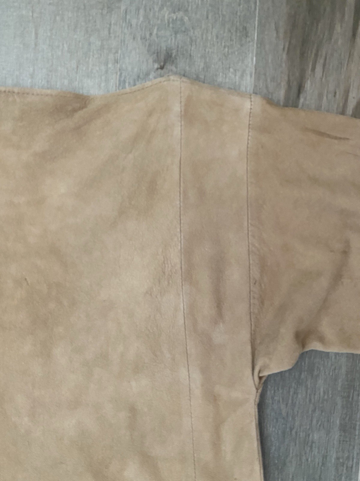 Vintage Unique Mens S/M Tan Suede Renaissance Pirate Boatneck SS Shirt Handmade