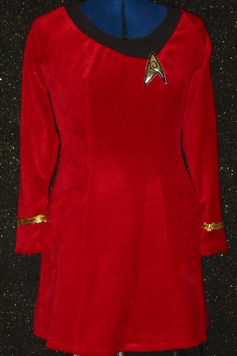 CUSTOM-MADE Red FIVE STAR Trek COSTUME Uniform DRESS COSPLAY ANYSIZE Womens