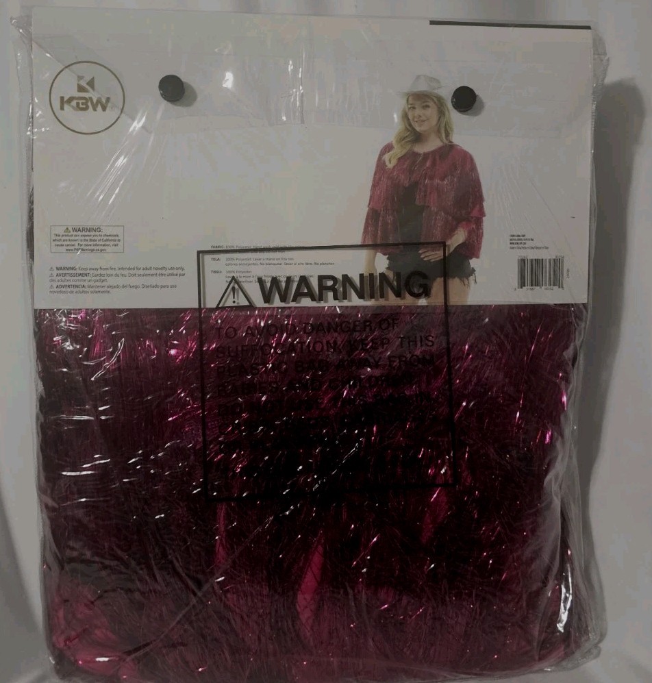 Fuchsia Pink Fringe Tinsel Jacket Plus Womens Costume Cosplay Disco Festival