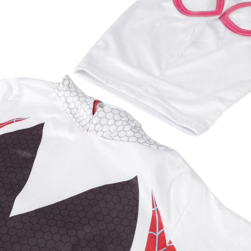 Spider-Man Into the Spider-Verse Spider-Gwen Kids Cosplay Costume Jumpsuit Mask