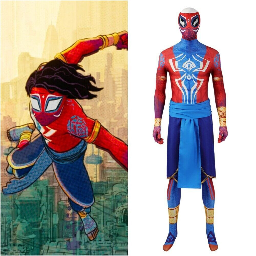 Across The Spider-Verse Spiderman India Pavitr Prabhakar Suit Cosplay Costume US