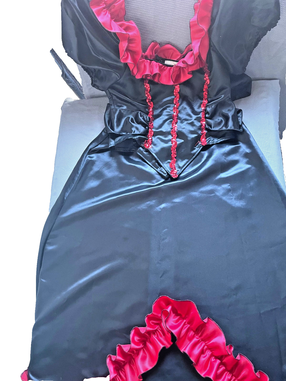 Tabi’s Character Red Satin Victorian Saloon Burlesque Girl Costume Size Large