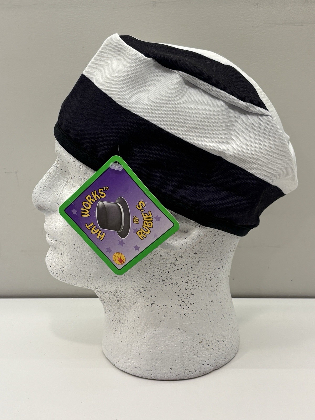 Halloween Cosplay Adult Prisoner Cap Hat Jailbird Convict Striped Rubie’s NWT