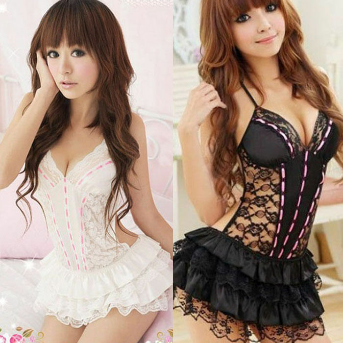 Women’s Sexy Lingerie Romantic Bodysuit Sheer One-Piece Mesh Lace Teddy Babydoll