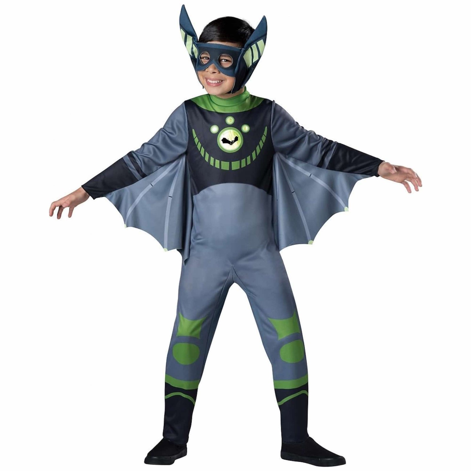 Chris Bat Power Quality Green Wild Kratts Cartoon Child Boys Costume 8