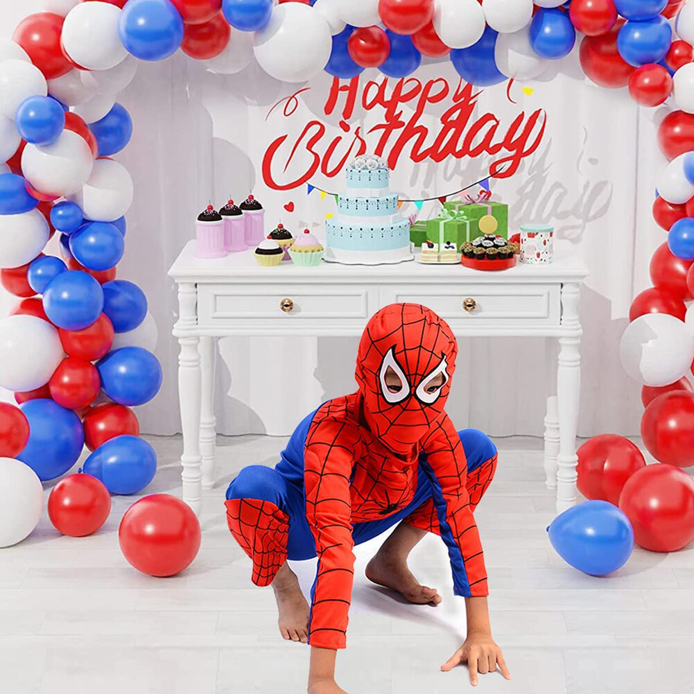 Kids SpiderMan Cosplay Costume Boys Tobey Maguire Outfit Jumpsuit Clothes 3-7Age