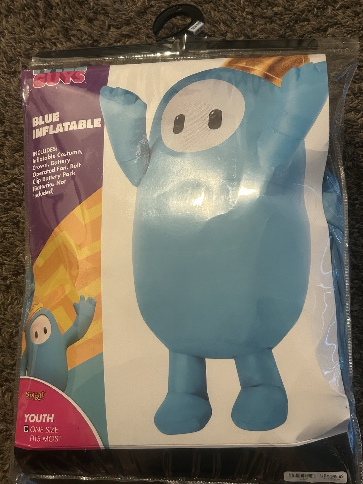 Spirit Blue Inflatable Halloween Costume, One Size, Polyester,