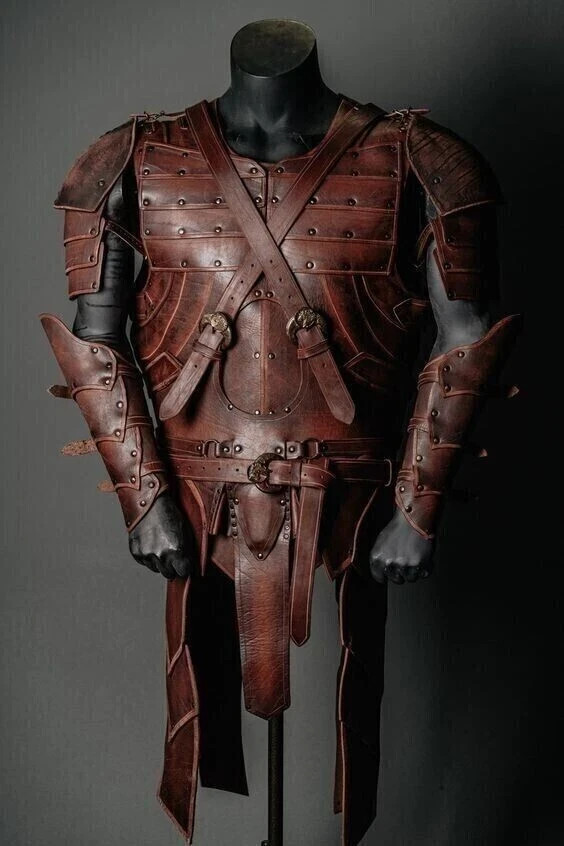 Leather Armor Set Medieval Larp Cosplay & Halloween Costume Wearable Armor