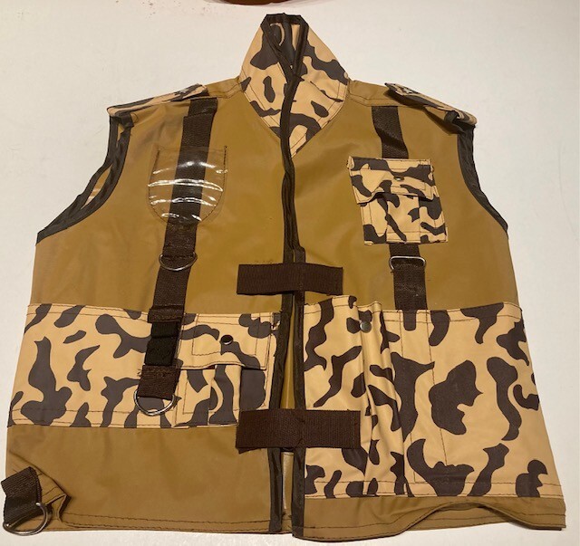 2 kids vinyl camouflage vests, perfect as costumes, medium weight