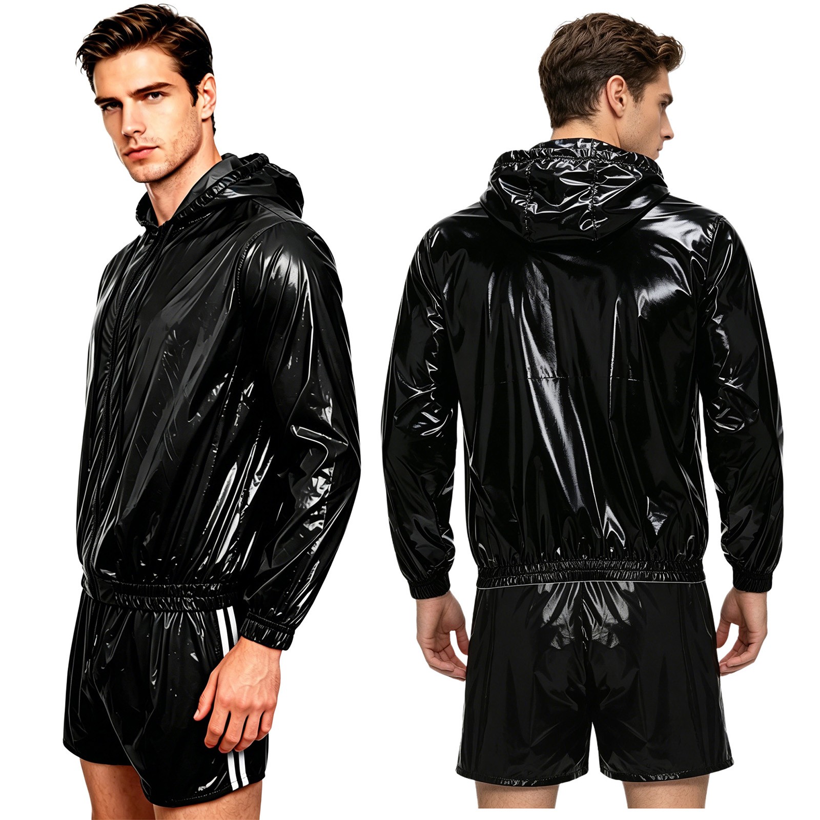 US YiZYiF Men Loose Outfit Workout Training Suit Streetwear Hooded Sweater Set