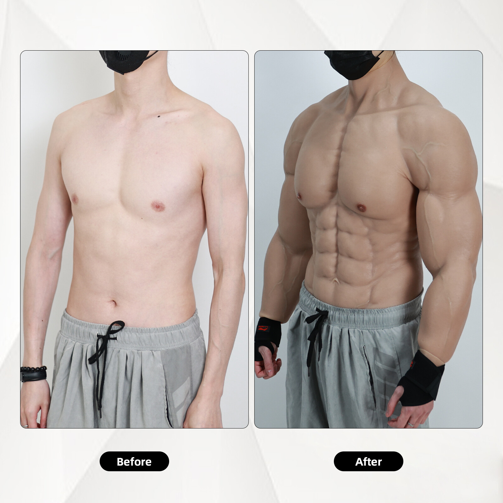 SMITIZEN Upgraded Silicone Fake Muscle Suit Chest Abdomen For Cosplay Costume