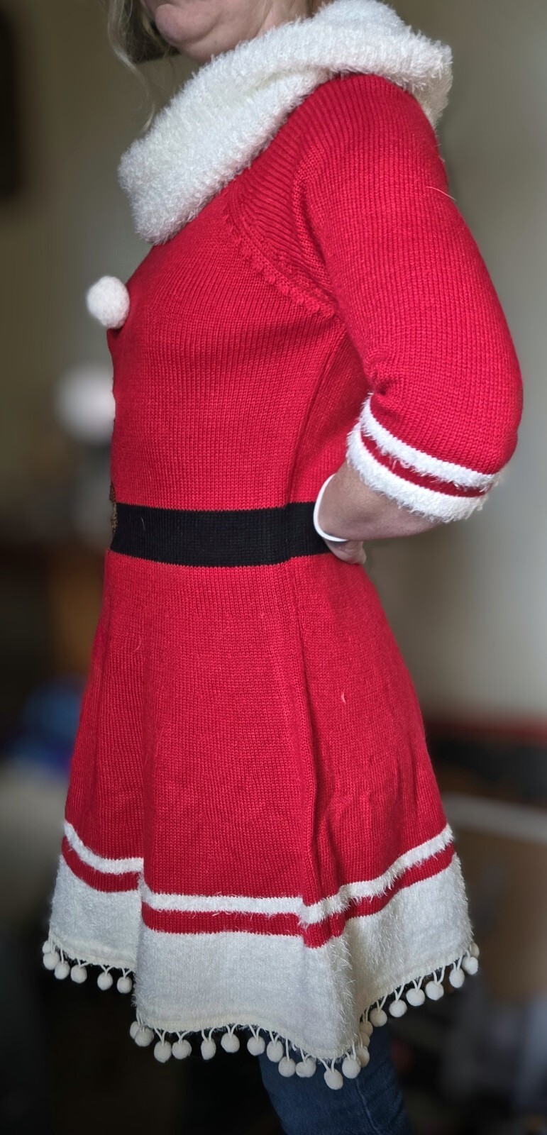 Mrs Santa Claus Knit Sweater Dress Christmas, Holiday Traditions