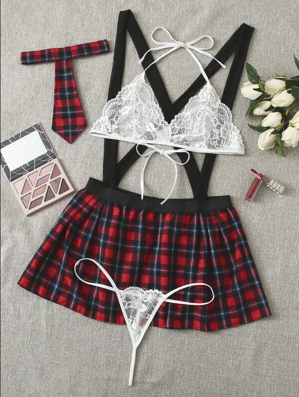 Halloween Christmas School Girl Lingerie Role Play Sexy Student Outfit Plus Size