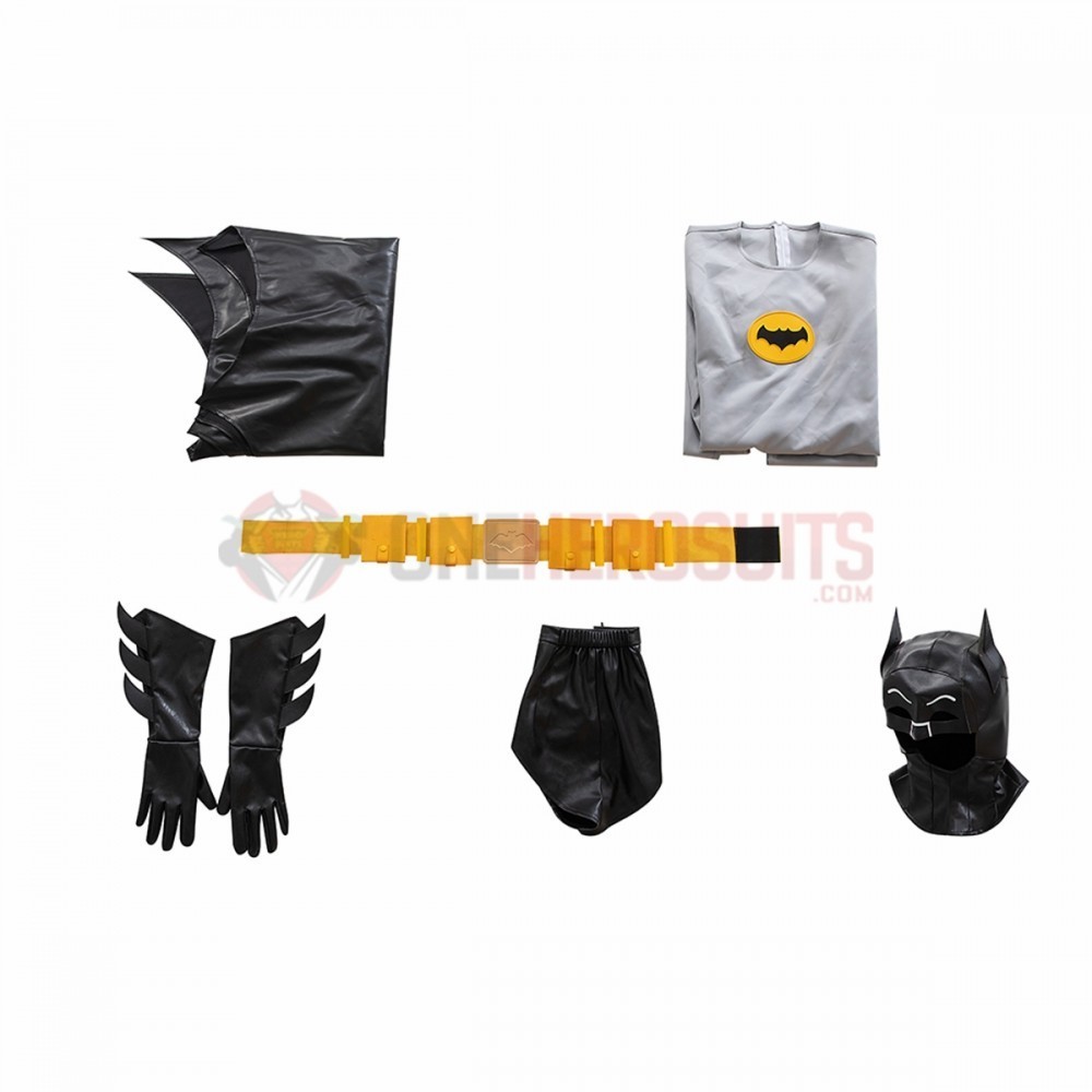 Adam West Batman 1966 Cosplay Costume Simcosplay Set Black