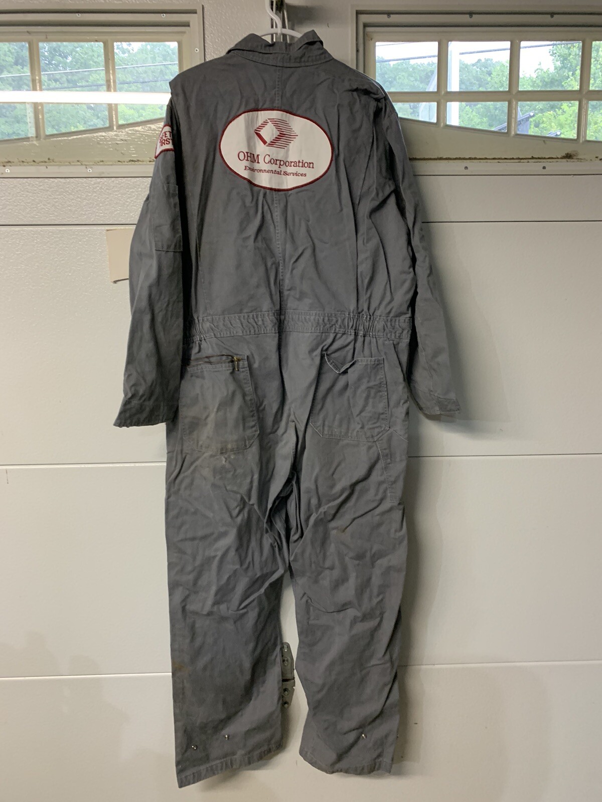Walls Coveralls, Halloween, Grey With Patches, Mechanics Jumper, 50 Regular