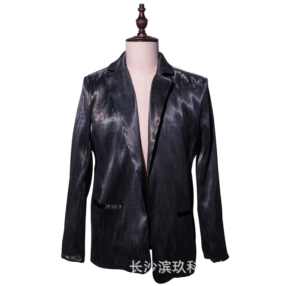 Men LED Luminous Fiber Optic Suit Colorful Light Jacket Bar Nightclub DJ Costume