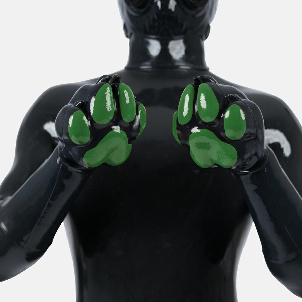 Furrjoi Silicone Black Anatomical Front Paws Long Arms Cosplay Gloves Handwear