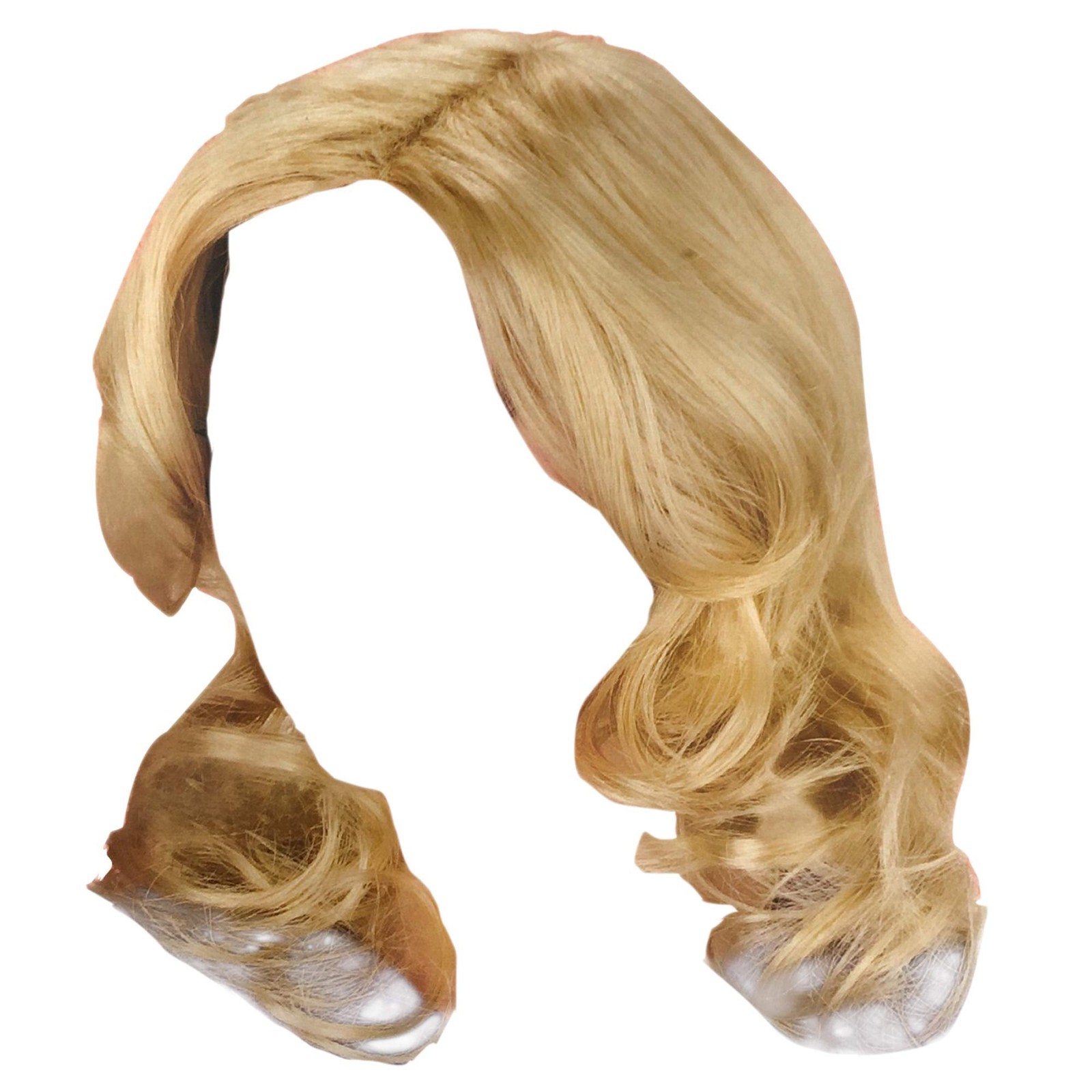 Blonde Wig Womens Costume Dress Up Medium Length Long Hair Wavy Curly Synthetic