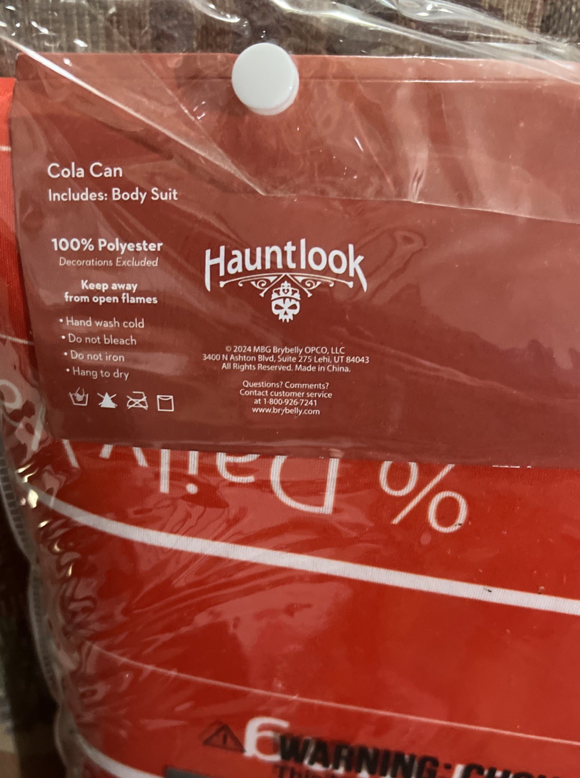 Cola Can Costume Cosplay Food Coke Drink Halloween Adult One Size
