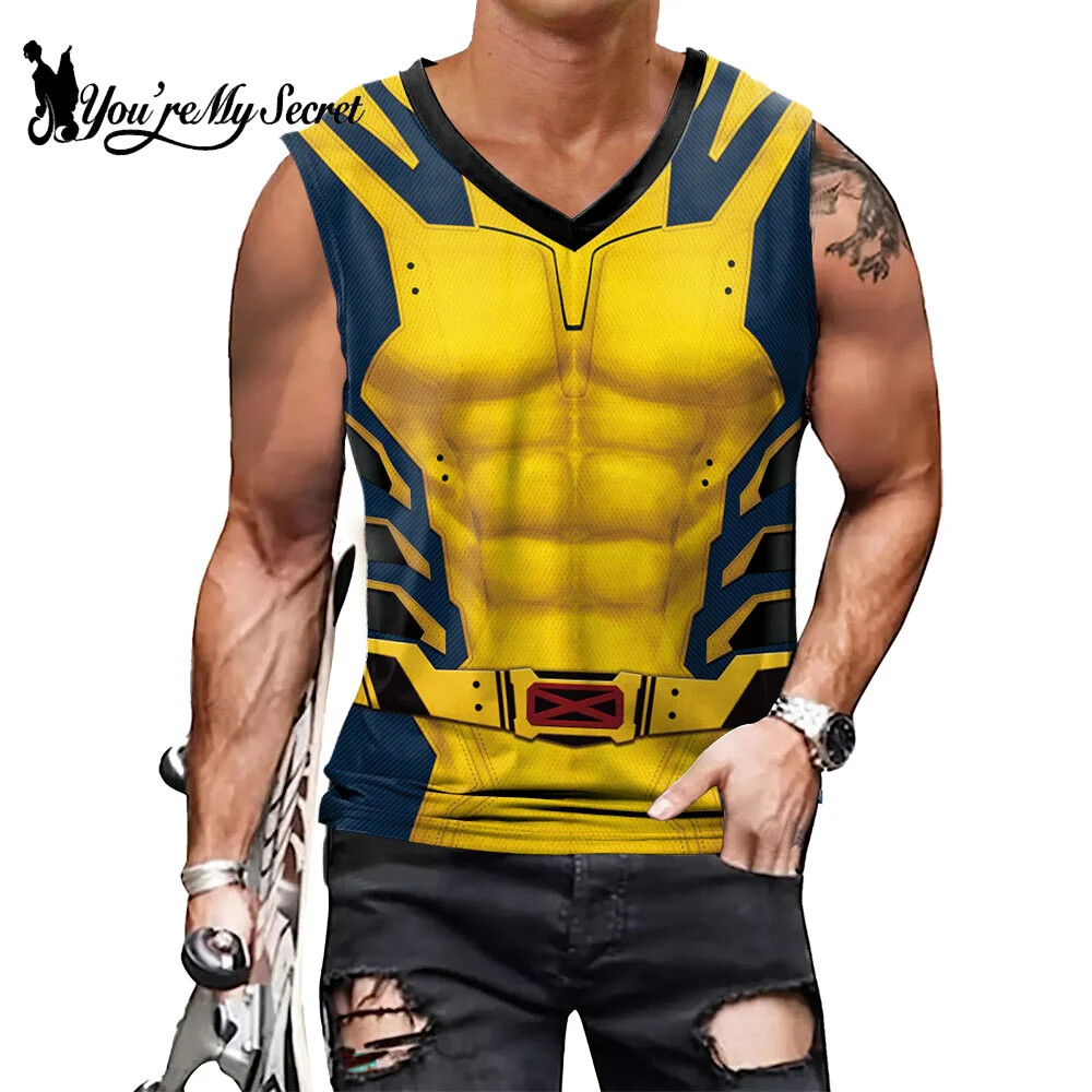 Deadpool Cosplay Wolverine Cosplay Superhero Printed Vest