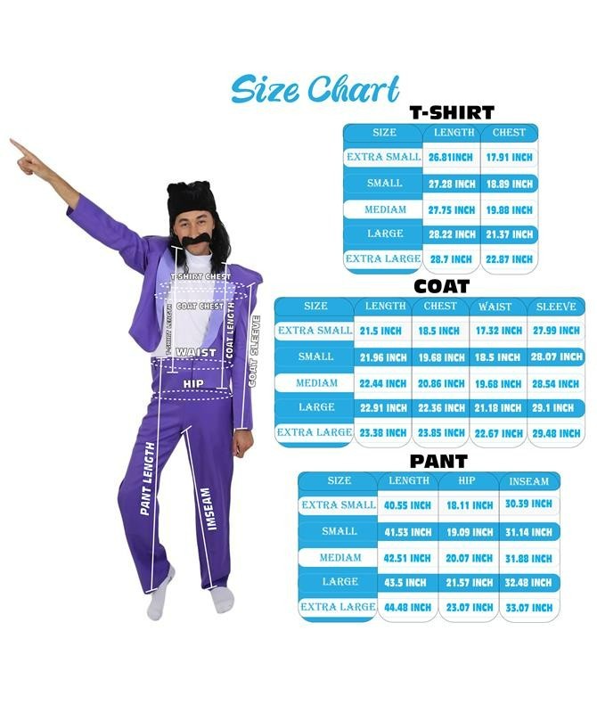 Men’s Despicable Me 3 Balthazar Bratt Cosplay Costume, Wig And Mustache Set