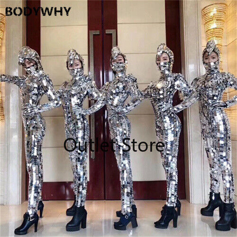 Mirror Women Costume Lens Costume Cosplay Mechanical Dance Party Night Club Prop