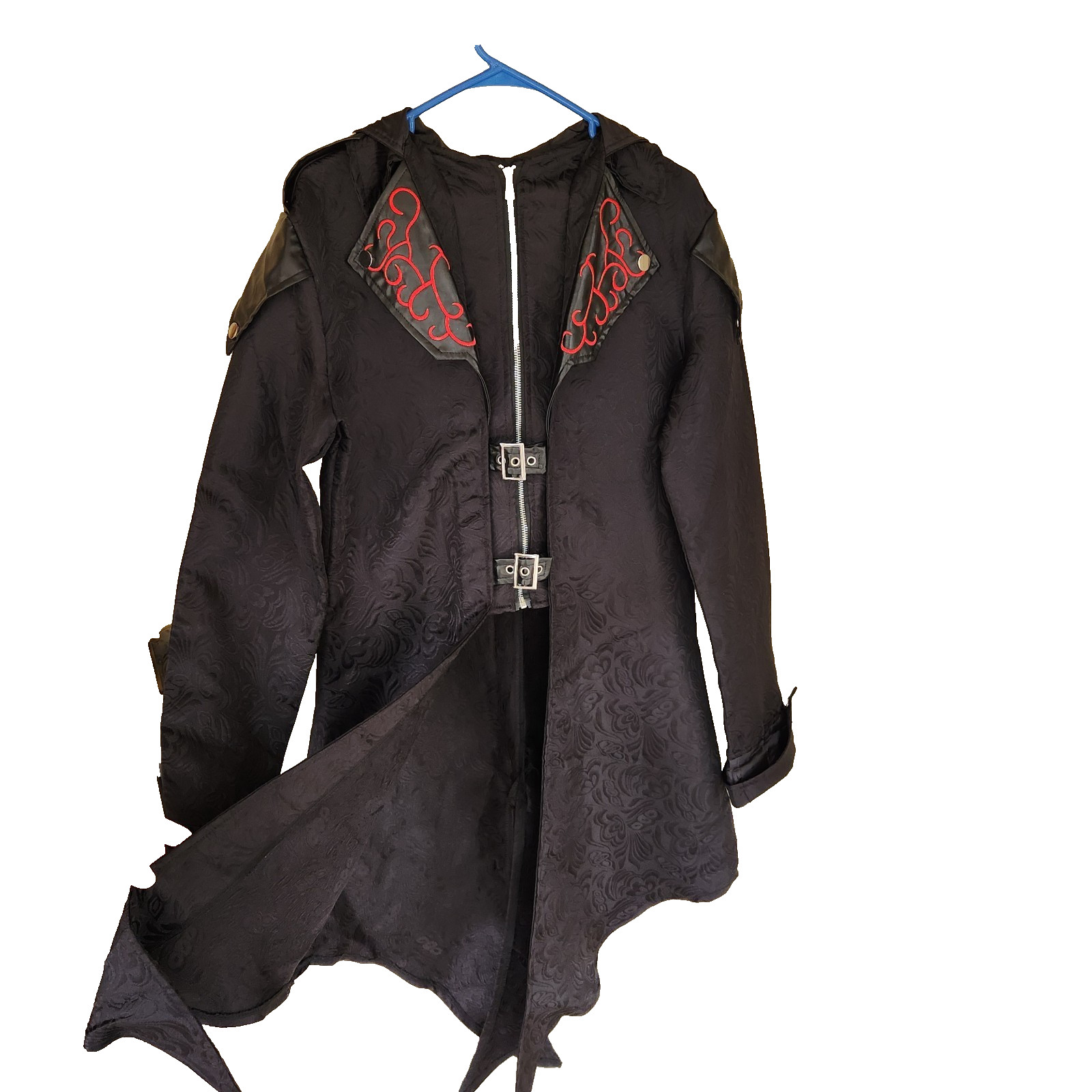 Gothic Hooded Jacket Coat Medieval Halloween Cosplay Costume Steampunk 44″ Chest