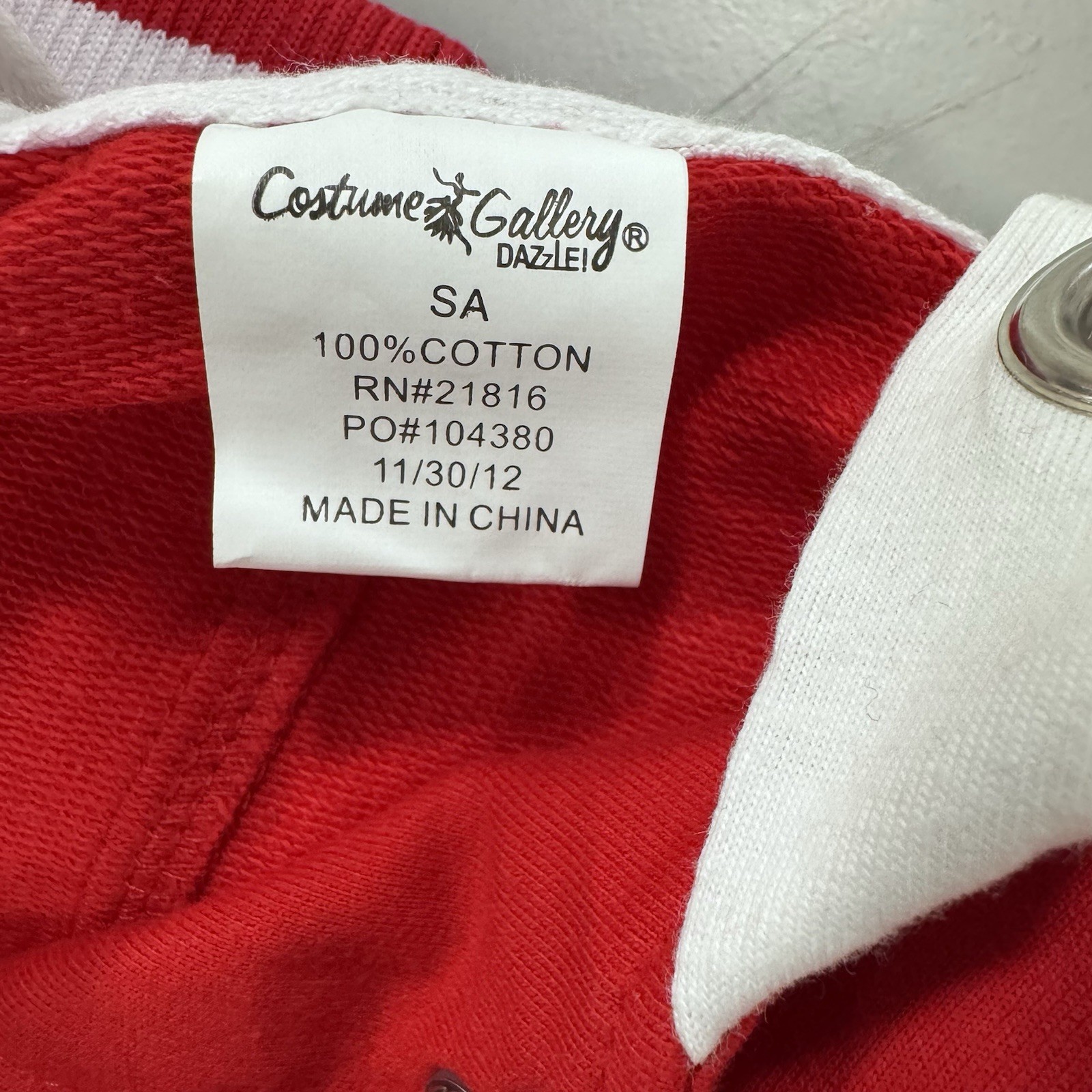 Costume Gallery Varsity Vest Red Size Small Adult