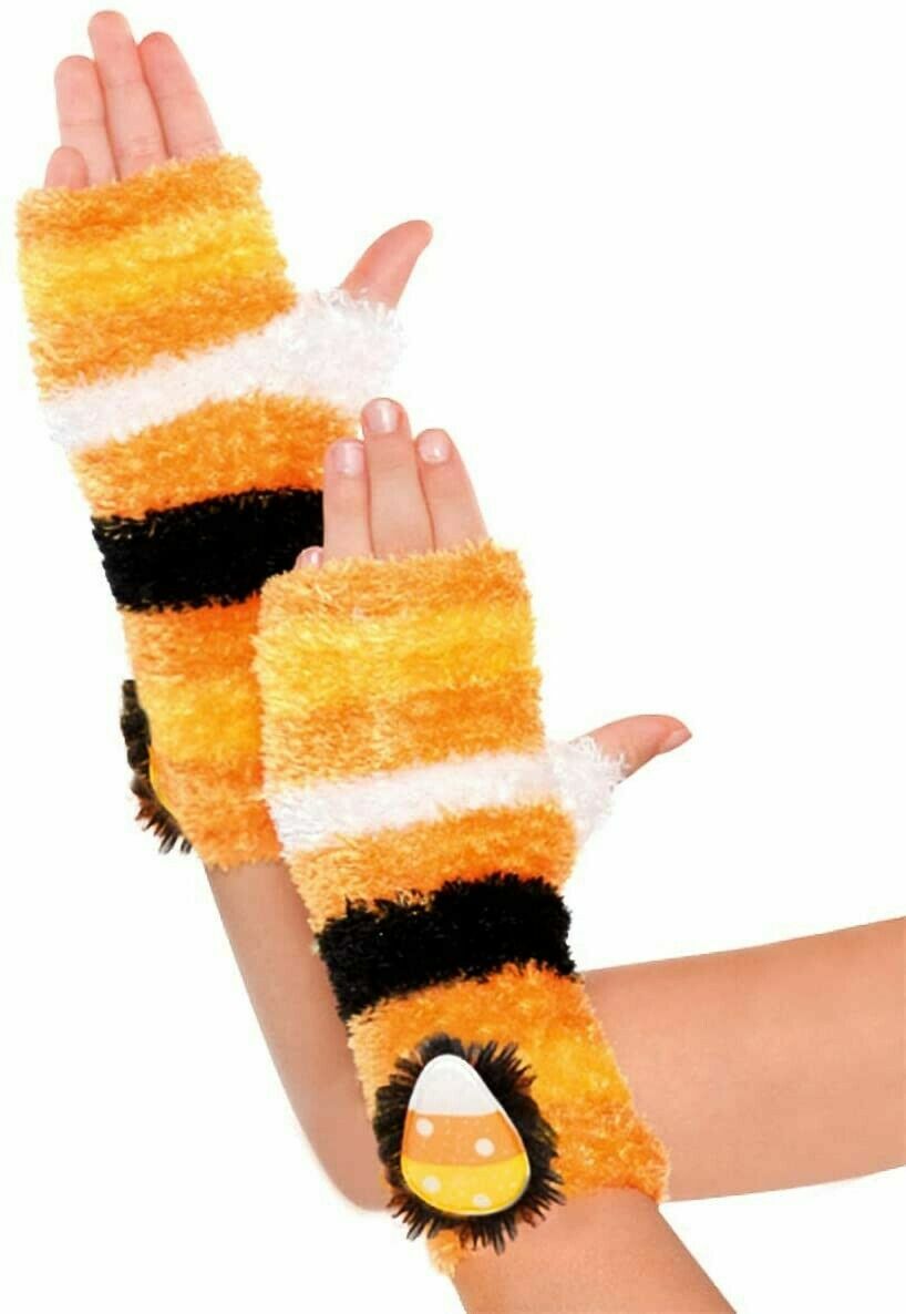 Candy Corn Fairy Glovelettes Children 1 Pair Fingerless Gloves Harvest NIB
