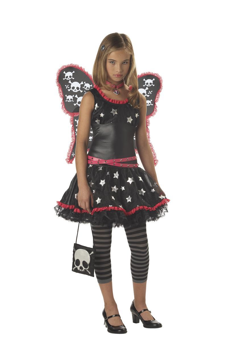 STRANGELING SKULLS AND STARS FAIRY HALLOWEEN COSTUME GIRL’S SIZE XLARGE (12-14)