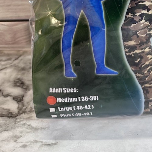 Camouflage Skin Suit Adult Halloween Costume Size Medium (36-38)