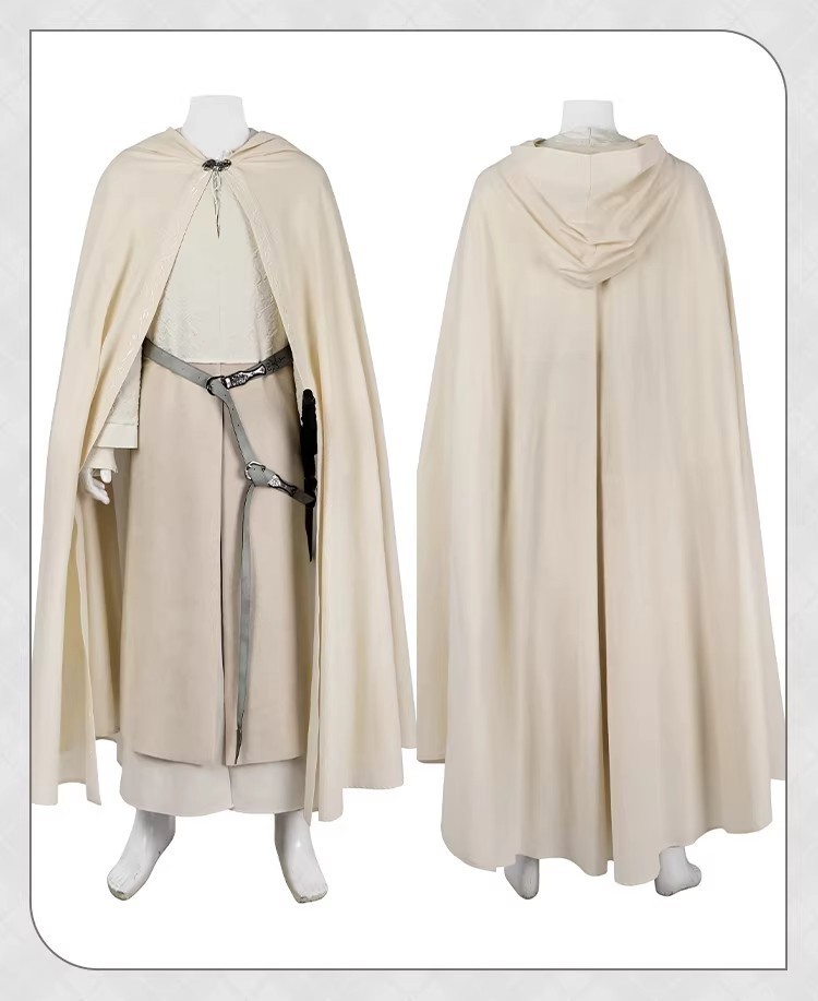 LOTR Gandalf White Costume The Lord of the Rings Wizard Outfit Cosplay Suit Cos