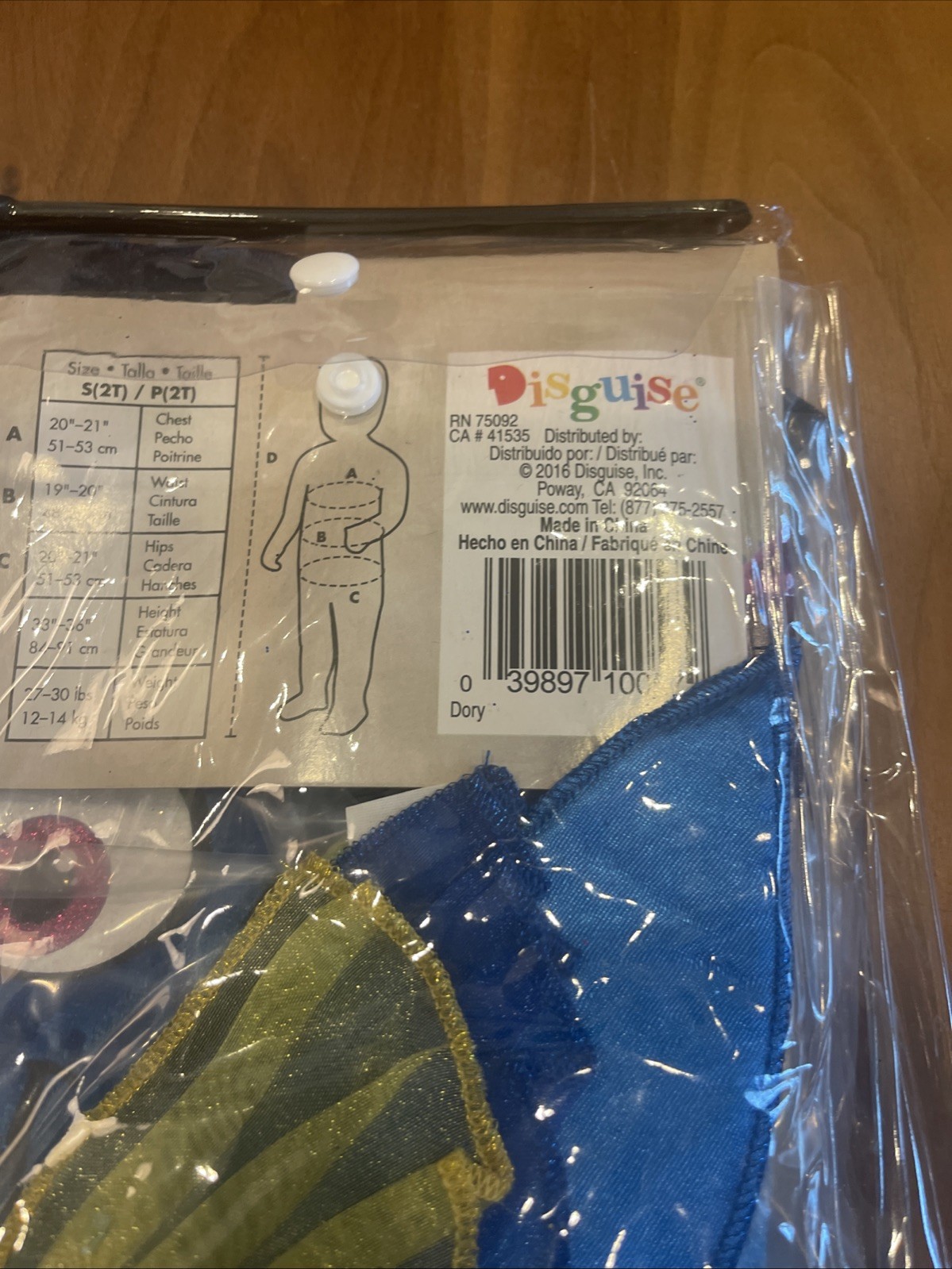 DORY Toddler Tutu Deluxe Finding Dory Disney Pixar Halloween Costume Size 2T NEW