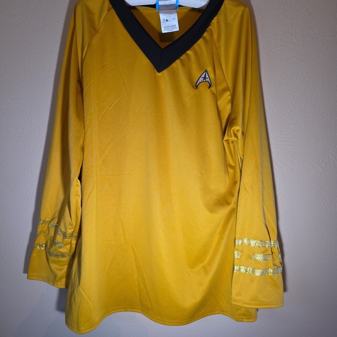 Star Trek Classic Gold Shirt Men’s XL Deluxe Adult Costume Rubie’s Captain Kirk