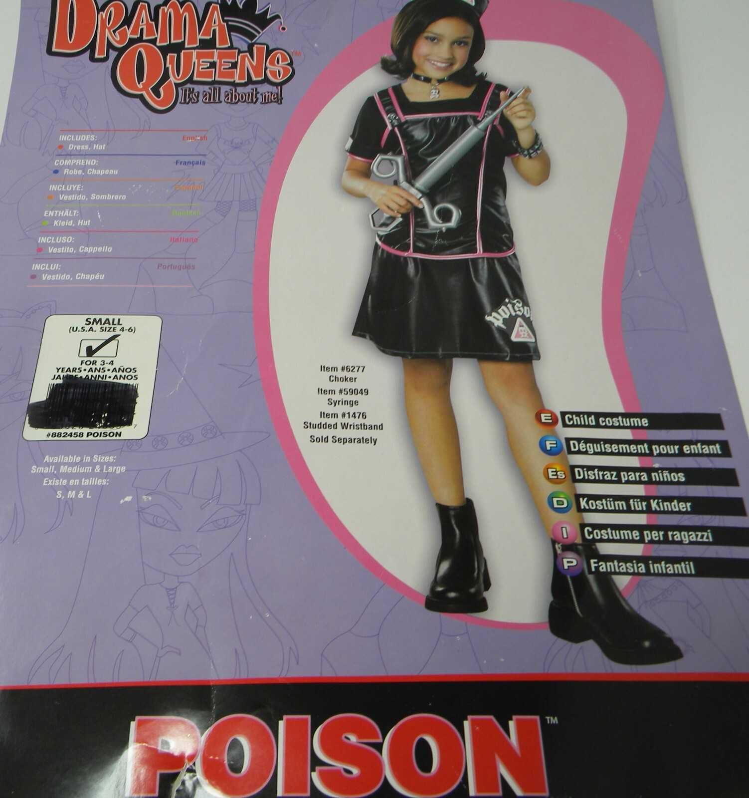 Girls DRAMA QUEEN Halloween Costume Size Small 4-6