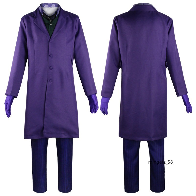 Batman The Dark Knight Joker Cosplay Costume Mens Halloween Party Fancy Outfits