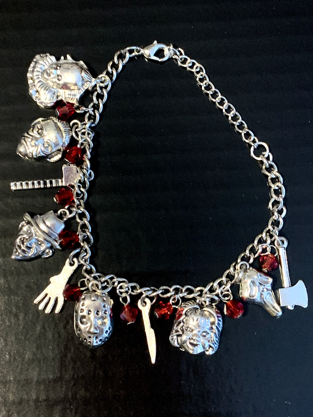 HALLOWEEN HORROR CHARM BRACELET (VARIOUS CHARACTERS) COSTUME JEWELRY ADJUSTABLE