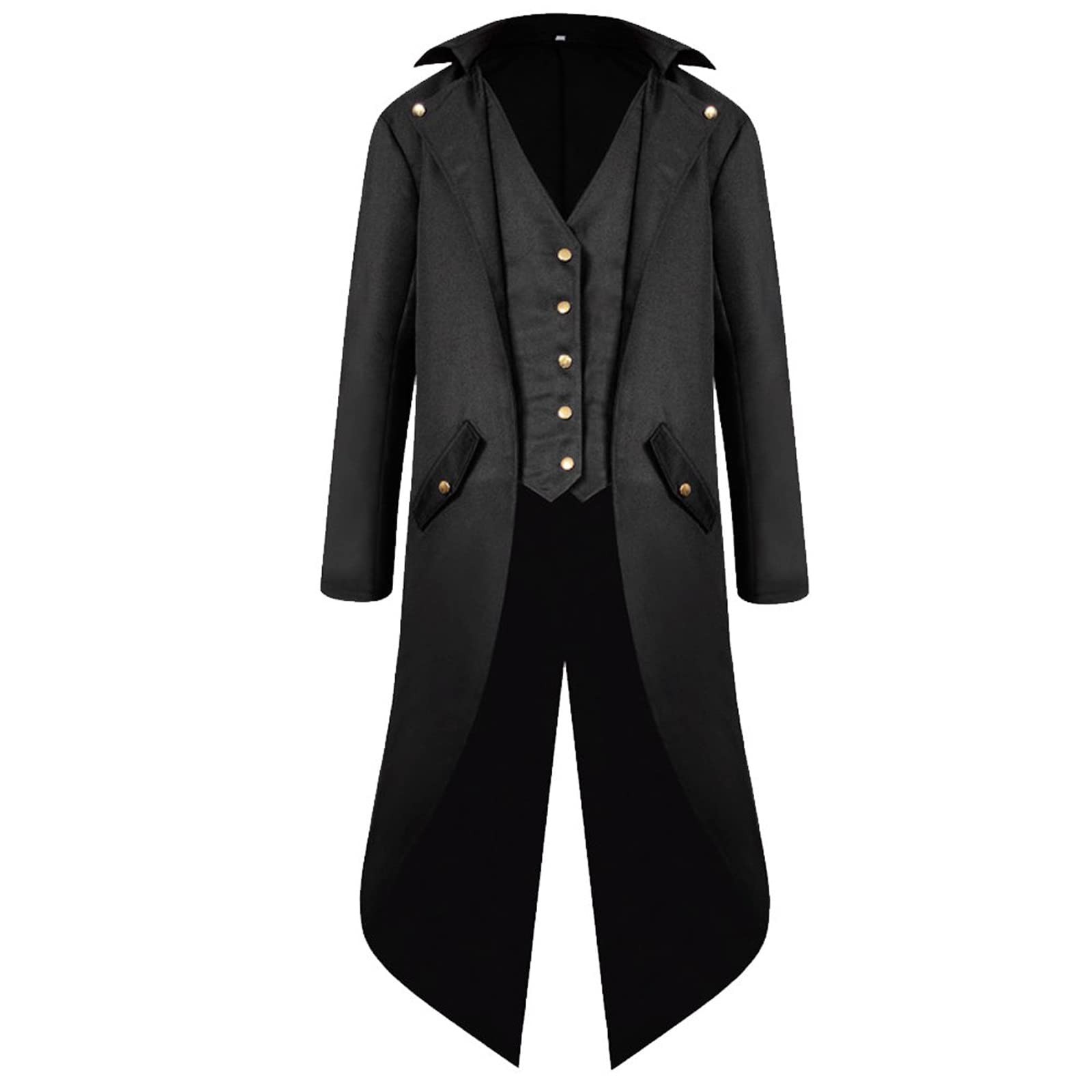 Mens Steampunk Vintage Gothic Medieval Tailcoat Jacket Victorian Mante…