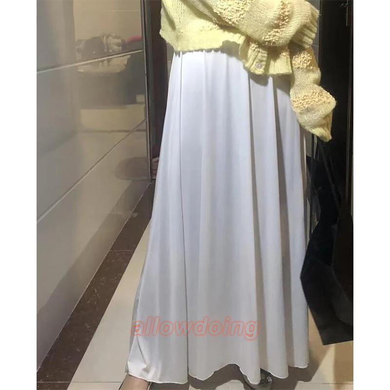 Chinese Innerwear Skirt Women Hanfu Lining Cotton A-Line Underskirt White Black