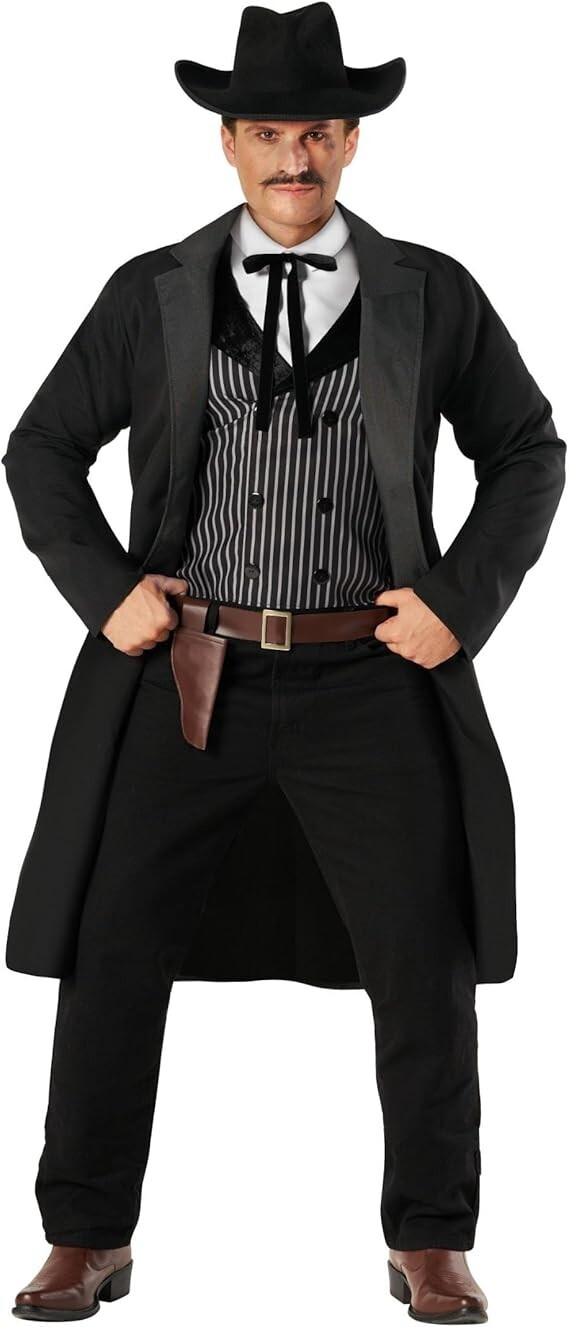 Men`s Cowboy Costume Adult Wild West Western Sheriff Gunslinger Outlaw Halloween