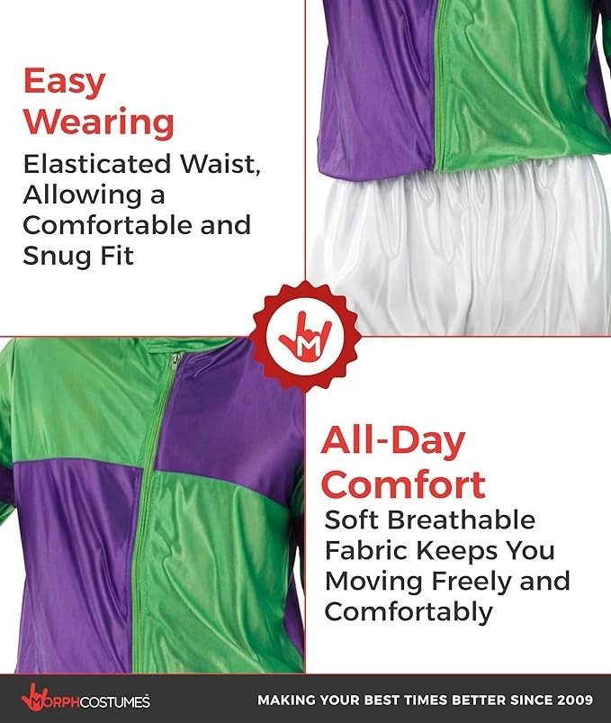 Men`s Green & Purple Jockey Costume Adult Horse Racing Rider Uniform S – XL