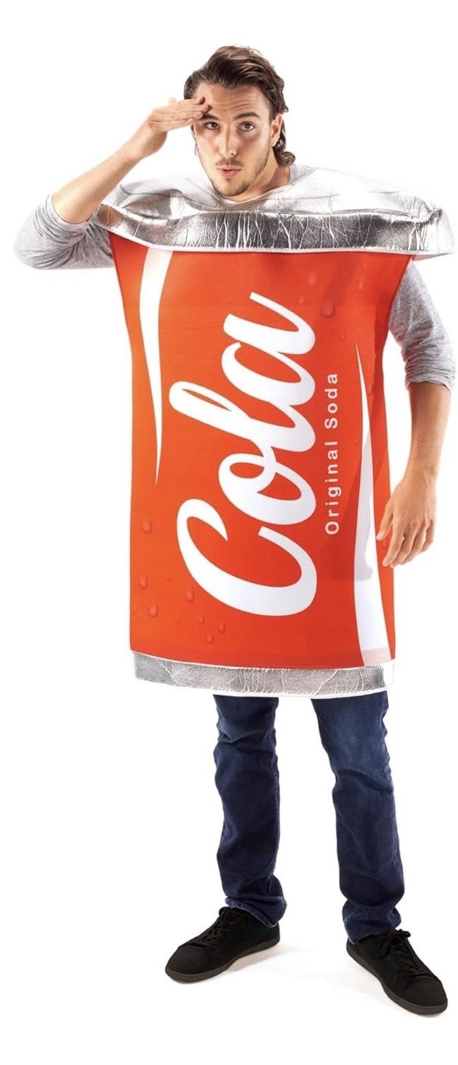 Cola Can Costume Cosplay Food Coke Drink Halloween Adult One Size