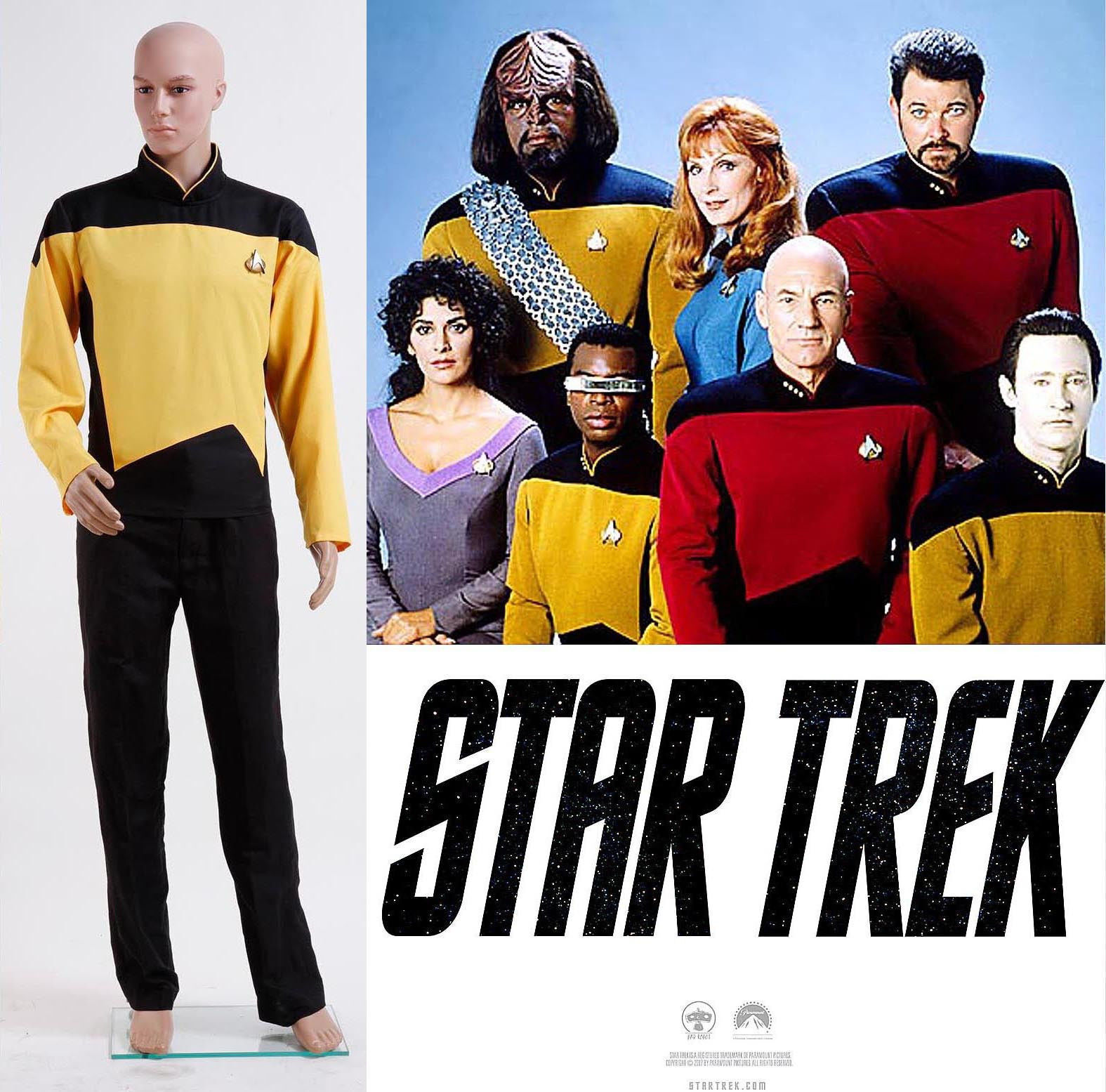 New Star Trek TNG The Next Generation Costume Cosplay Blue Yellow Red Uniform