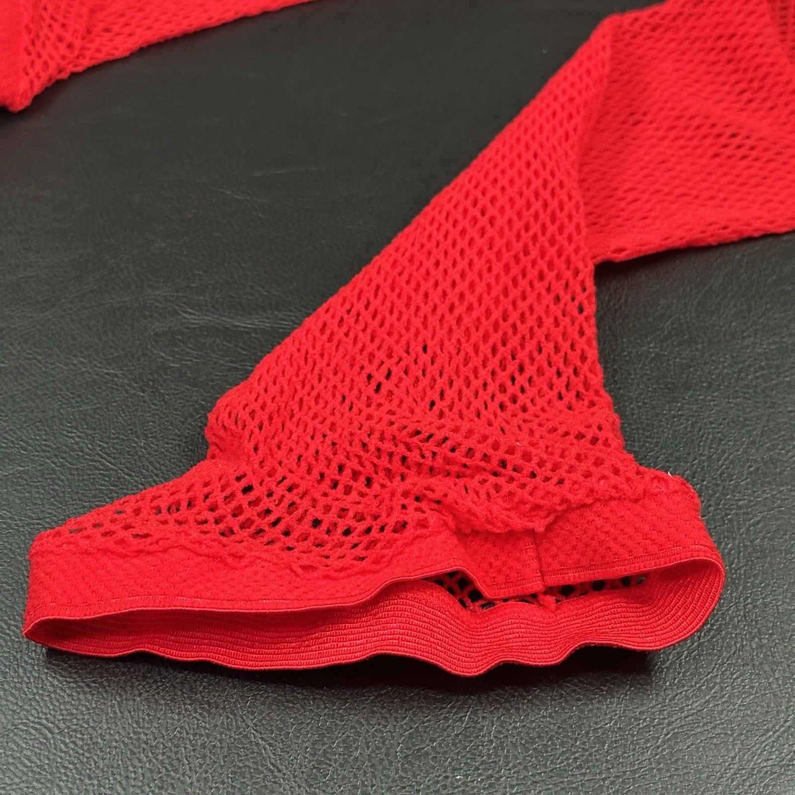 Thigh High Stockings Red Thin Cuff One Size Halloween Costume Dance Festival